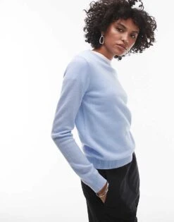 Mango Cashmere Round Neck Jumper In Light Blue For Women -Mango Sales 207262164 1 lightblue 1