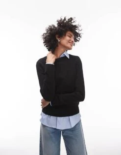 Mango Cashmere Round Neck Jumper In Black For Women -Mango Sales 207262192 1 black 1