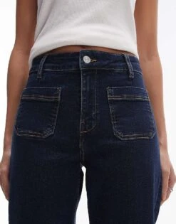 Mango Flared Front Pocket Detail Jeans In Blue For Women -Mango Sales 207262201 5