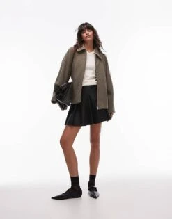 Mango Felted Bomber Jacket In Khaki For Women -Mango Sales 207262245 1 khaki 1