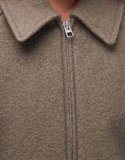 Mango Felted Bomber Jacket In Khaki For Women -Mango Sales 207262245 3