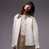 Mango Felted Bomber Jacket In White For Women