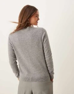 Mango Cashmere Round Neck Jumper In Grey For Women -Mango Sales 207262372 4