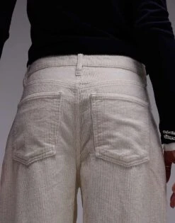 Mango Cord Barrel Leg Jeans In White For Women -Mango Sales 207262400 4