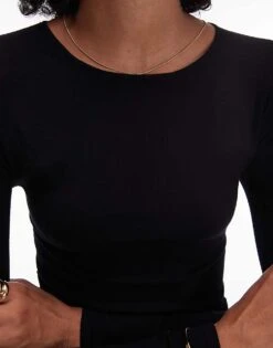 Mango Classic Long Sleeve Top In Black For Women -Mango Sales 207262438 3