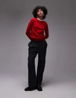 Mango Cashmere Round Neck Jumper In Red For Women -Mango Sales 207262491 1 red 1