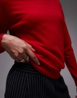 Mango Cashmere Round Neck Jumper In Red For Women -Mango Sales 207262491 4