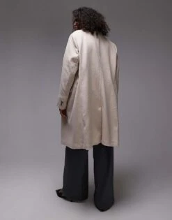 Mango Curve Double Breasted Wool Coat In Light Brown For Women -Mango Sales 207268629 3