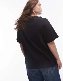 Mango Curve Round Neck T-shirt In Black For Women -Mango Sales 207268643 3