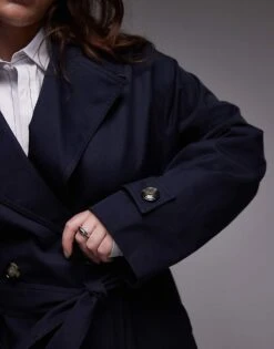 Mango Curve Trench Coat In Black For Women -Mango Sales 207268653 4