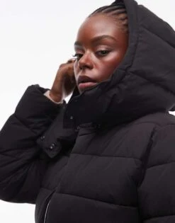 Mango Curve Hooded Puffer Jacket In Black For Women -Mango Sales 207270295 3