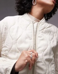 Mango Quilted Bomber Jacket In Ecru For Women -Mango Sales 207283479 3