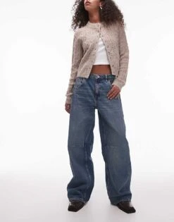 Mango Seam Detail Wide Leg Jean In Washed Blue For Women Blue Wash -Mango Sales 207283552 1 bluewash 1