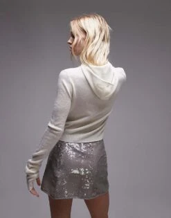 Mango Capsule Wool Hooded Jumper In White For Women -Mango Sales 207283585 4