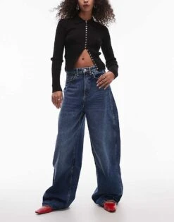 Mango Wide Leg Jean With Seam Detail In Medium Blue For Women Mid Blue -Mango Sales 207283613 1 midblue 1