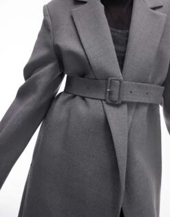 Mango Capsule Structured Wool Coat With Belt In Grey For Women -Mango Sales 207283665 3