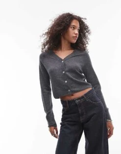 Mango Capsule Structured Cardigan In Grey For Women