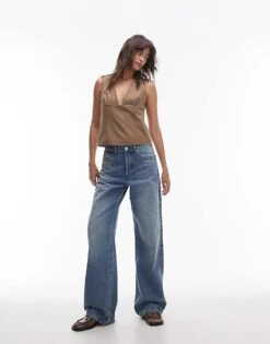 Mango Deep V-neck Top In Brown For Women -Mango Sales 207283762 3