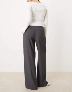 Mango Pleat Front Relaxed Fit Trousers In Grey For Women -Mango Sales 207283820 3