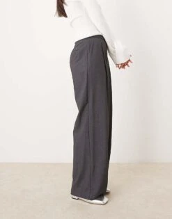 Mango Pleat Front Relaxed Fit Trousers In Grey For Women -Mango Sales 207283820 5
