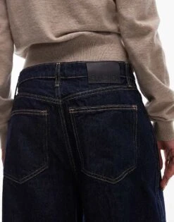 Mango Capsule Straight Leg Rigid Denim Jeans In Dark Blue For Women -Mango Sales 207283826 4