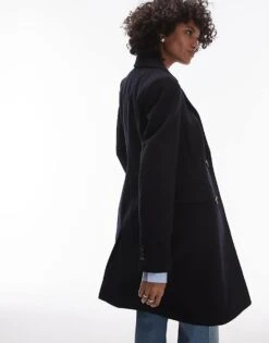 Mango Double Breasted Wool Coat In Navy For Women -Mango Sales 207283888 3