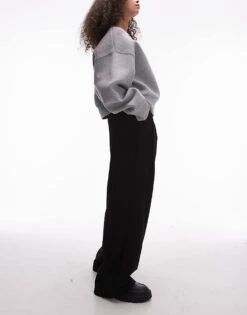 Mango Pleat Front Relaxed Fit Trousers In Black For Women