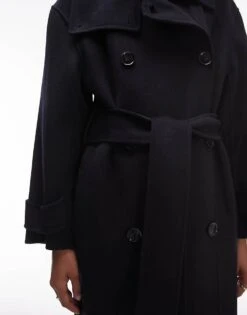 Mango Capsule Longline Wool Coat In Navy For Women -Mango Sales 207283909 3