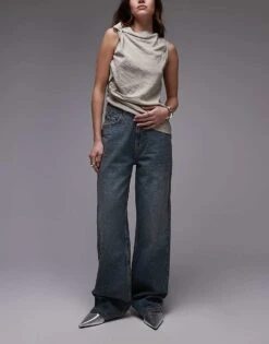 Mango Diamante Covered Jean In Blue For Women Mid Blue