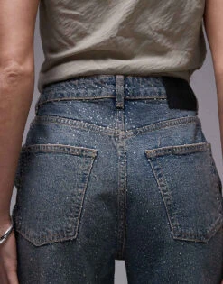 Mango Diamante Covered Jean In Blue For Women Mid Blue -Mango Sales 207283930 4