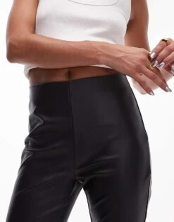 Mango Elasticated Waist Slim Fit Faux Leather Legging In Black For Women -Mango Sales 207283981 5