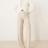 Mango Relaxed Fit Jersey Trouser Co-ord In Light Beige For Women
