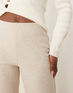 Mango Relaxed Fit Jersey Trouser Co-ord In Light Beige For Women -Mango Sales 207284023 3