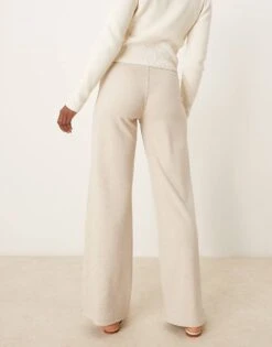 Mango Relaxed Fit Jersey Trouser Co-ord In Light Beige For Women -Mango Sales 207284023 5