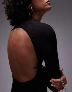 Mango Open Back Detail Maxi Dress In Black For Women -Mango Sales 207284220 3