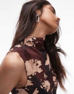 Mango Mix Print Mesh Sleeveless Top In Red For Women -Mango Sales 207284312 3