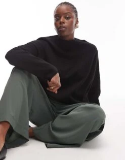 Mango Curve High Neck Jumper In Black For Women -Mango Sales 207284367 1 black 1