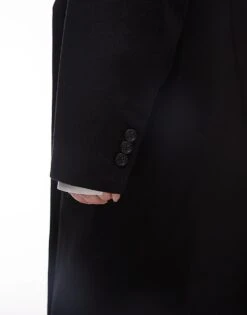 Mango Curve Double Breasted Wool Coat In Black For Women -Mango Sales 207284372 3