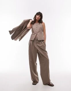 Mango Relaxed Blazer And Trouser Co-ord In Brown -Mango Sales 207284384 1 brown 1