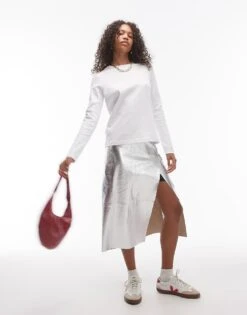 Mango Heavyweight Cotton Long Sleeve T-shirt In White For Women -Mango Sales 207284403 4