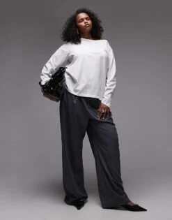 Mango Curve Boat Neck Long Sleeve Top In White For Women -Mango Sales 207284415 1 white 1