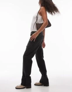 Mango Turn Up Jeans In Black For Women -Mango Sales 207284555 3