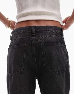 Mango Turn Up Jeans In Black For Women -Mango Sales 207284555 4