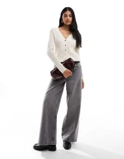 Mango Ribbed Fine Knit Button Through Cardigan In Beige For Women -Mango Sales 207284700 3