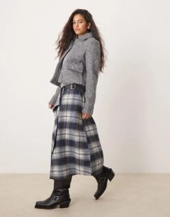 Mango Textured Jacket In Grey For Women