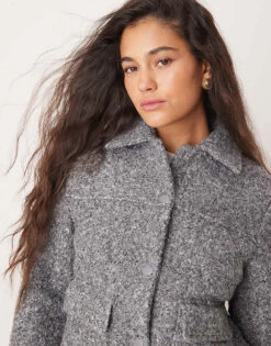 Mango Textured Jacket In Grey For Women -Mango Sales 207284811 4