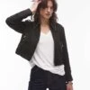Mango Studded Collar Western Jacket In Black For Women