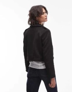 Mango Studded Collar Western Jacket In Black For Women -Mango Sales 207284940 4