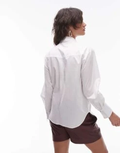 Mango Western Tipped Collar Shirt In White For Women -Mango Sales 207285001 4