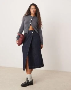 Mango Gold Button Fluffy Cardigan In Grey For Women -Mango Sales 207285029 4